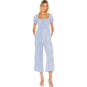 FAITHFULL THE BRAND Blue Floral Jumpsuit